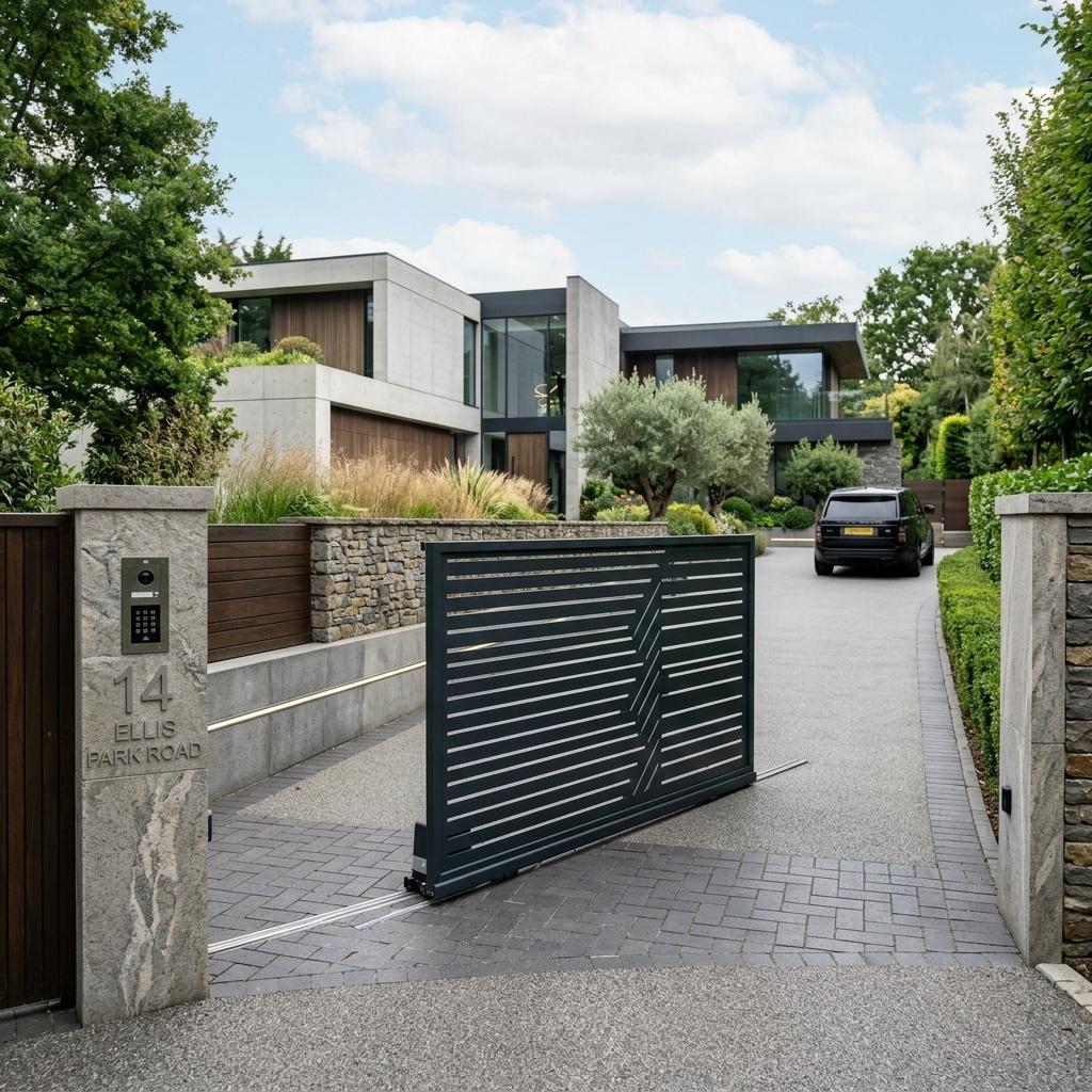 Completed automated gate installation