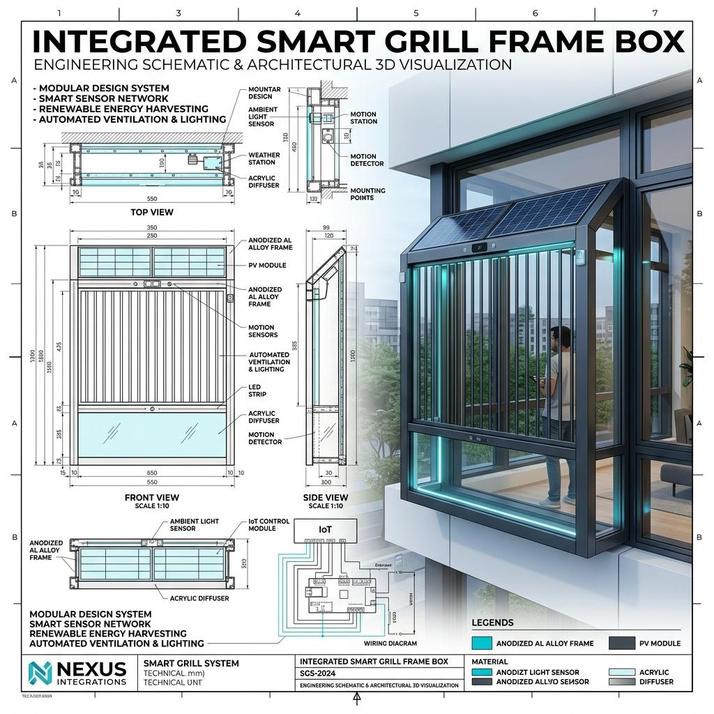 Smart grill frame architecture