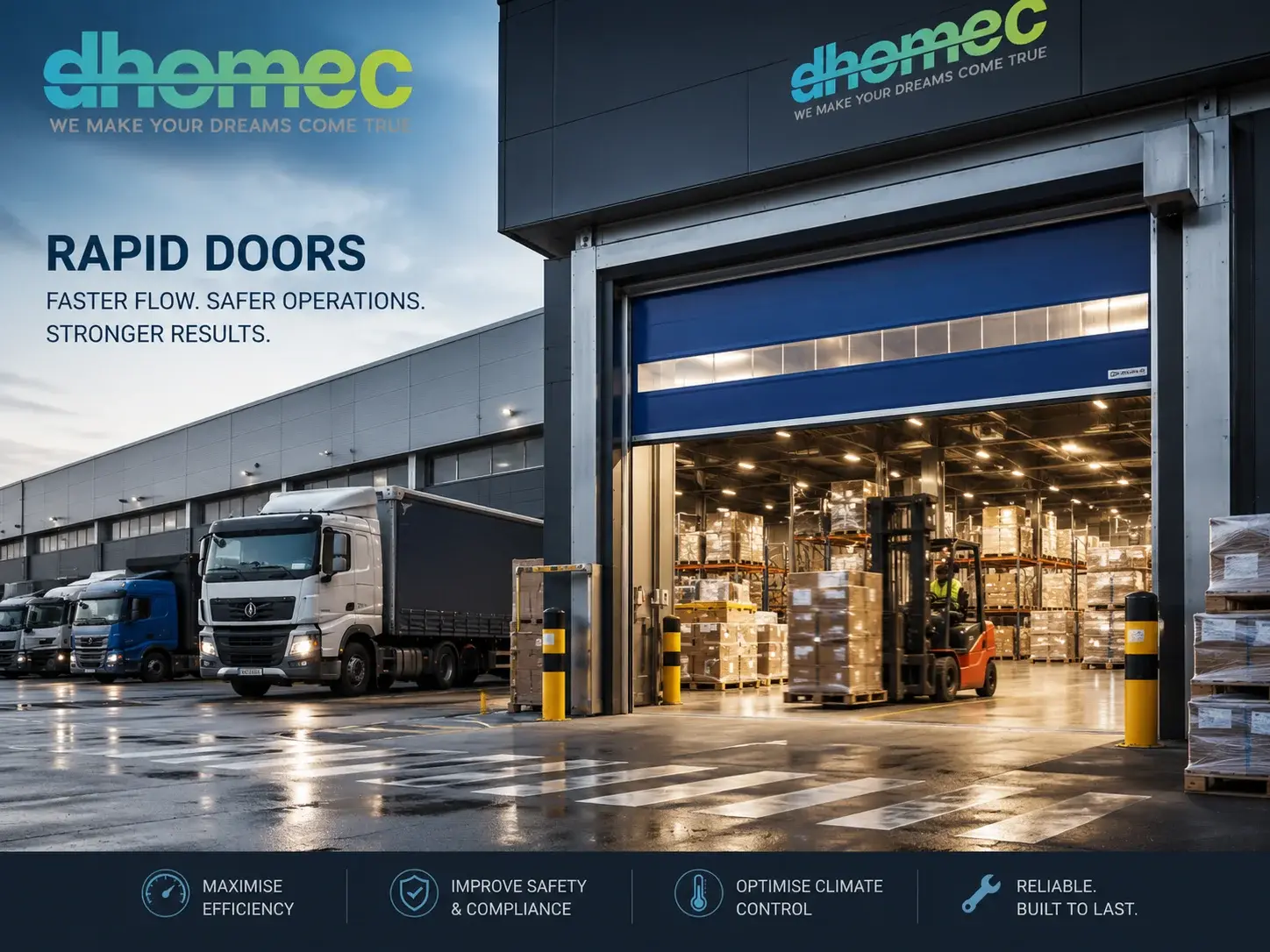 Rapid Doors for Warehouses, Factories, and Logistics Facilities